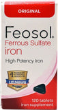 Flacon Feosol et tablettes de fer originales, pratique pour compléter l'apport quotidien.