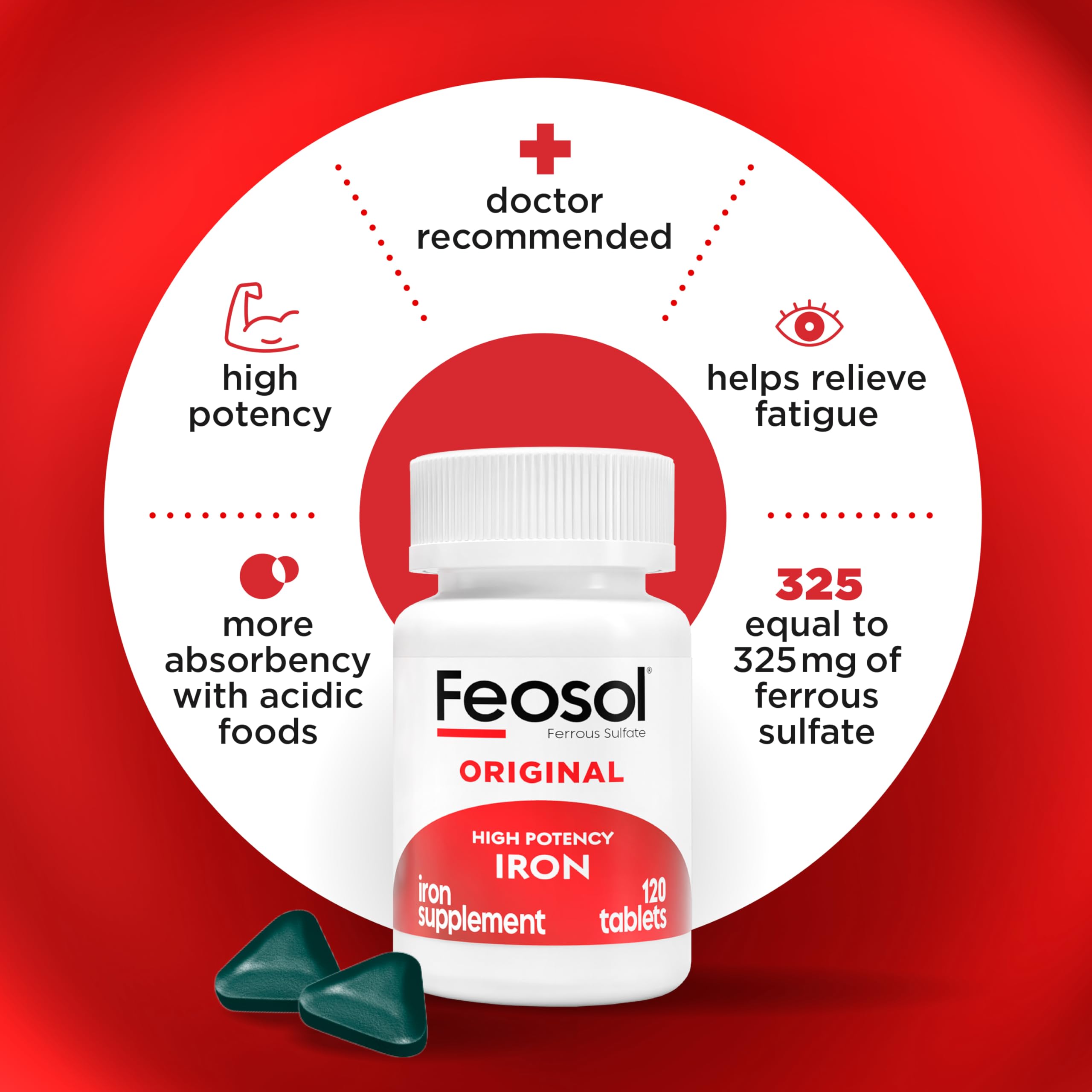 Feosol Original—comprimé léger et facile à avaler, idéal pour une routine saine.