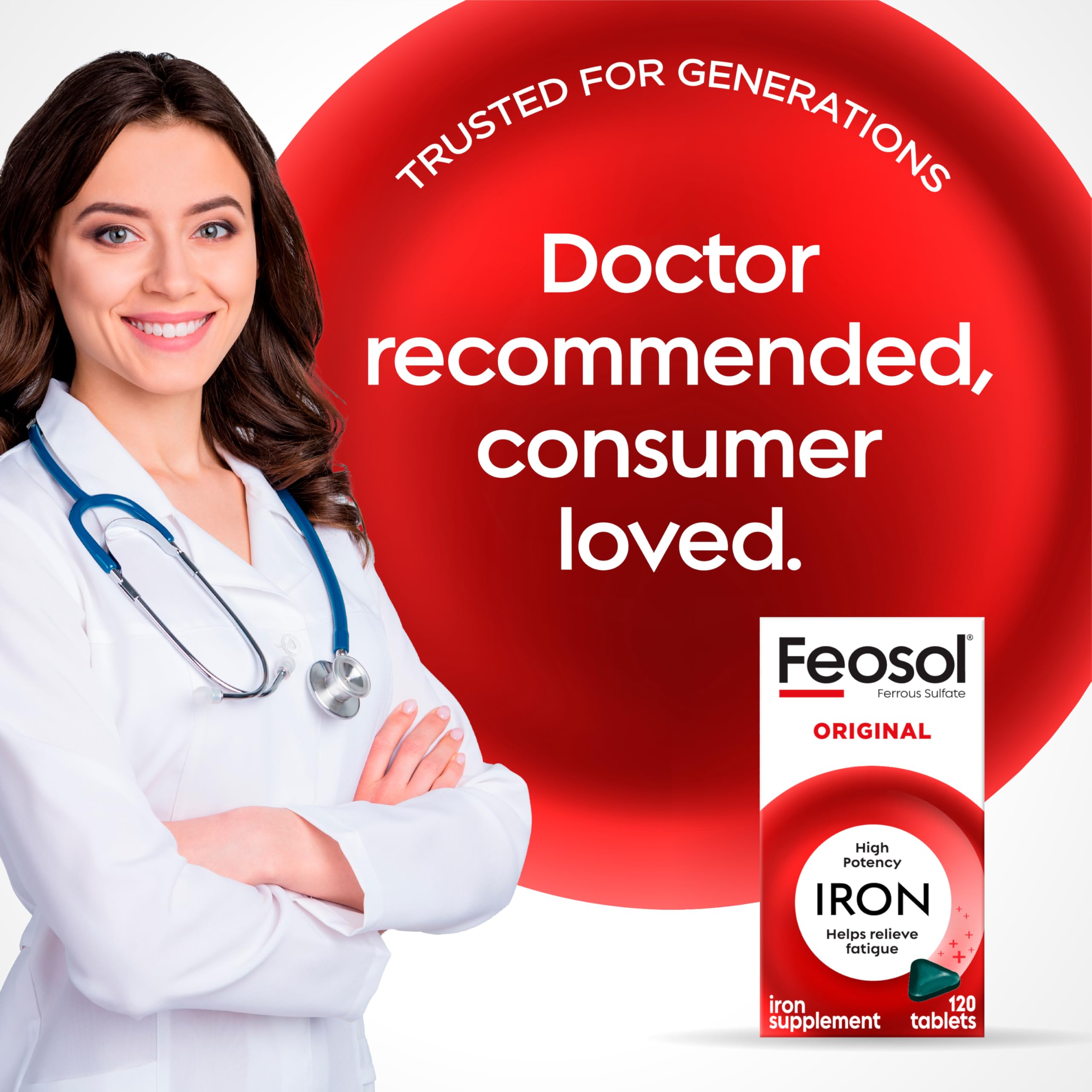 Feosol Original—prise avec eau, soutien potentiel de l énergie et du système immunitaire.