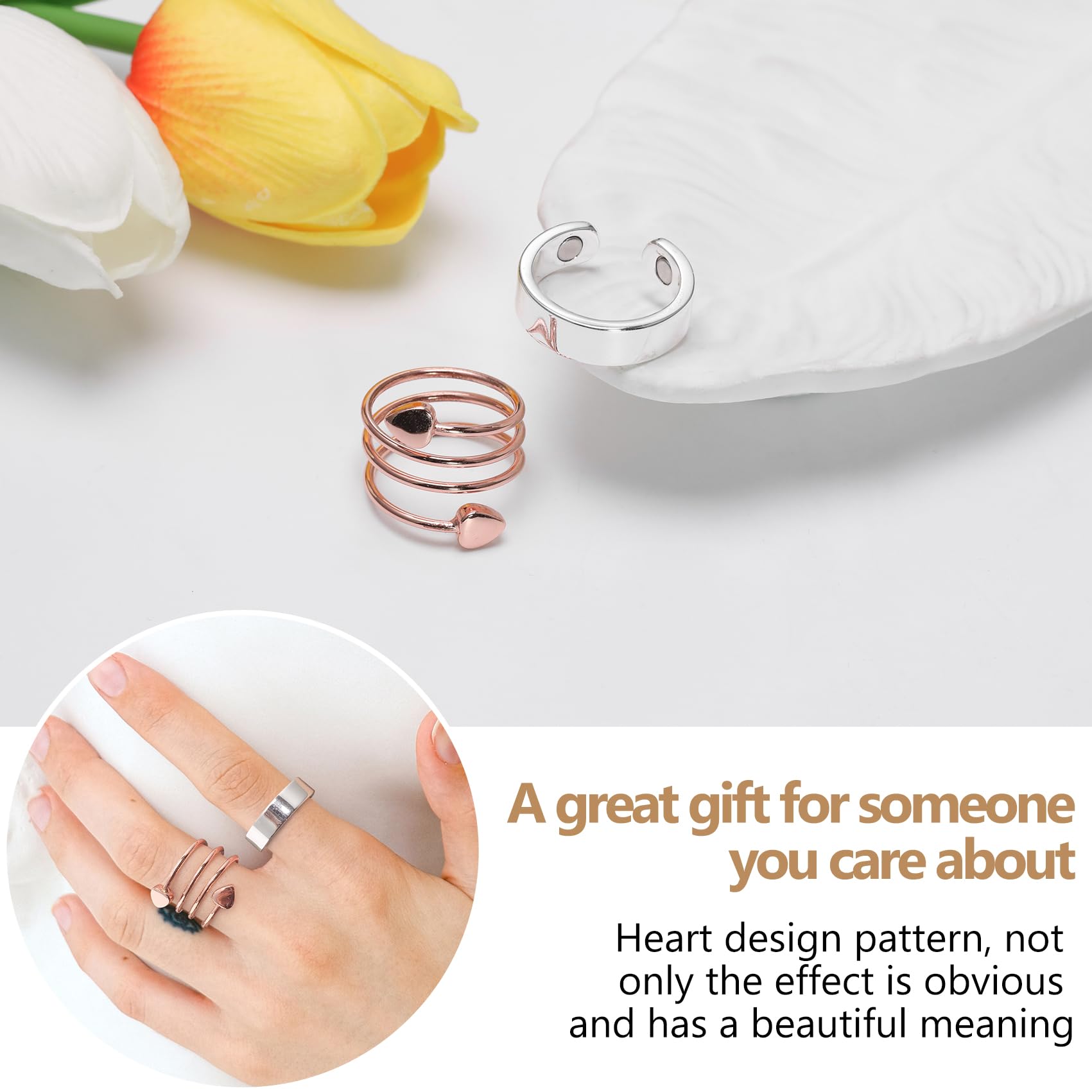 Feraco bague cuivre magnétique, finition raffinée pour occasions variées.