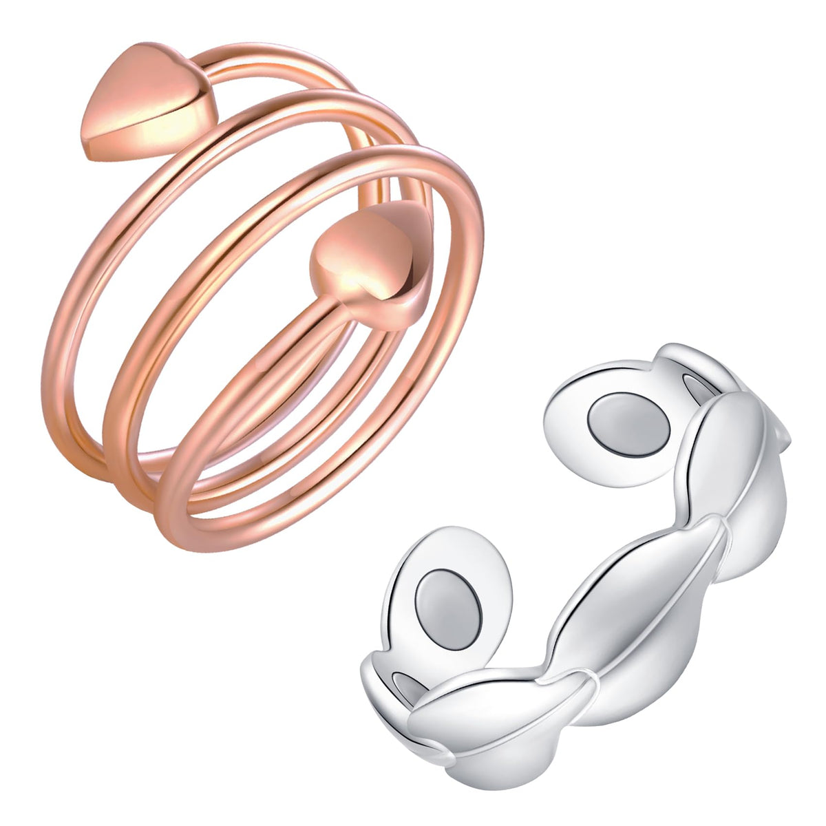 Feraco bague magnétique en cuivre pour femme, élégante et confortable au quotidien.
