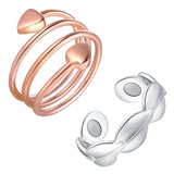 Feraco bague magnétique en cuivre pour femme, élégante et confortable au quotidien.