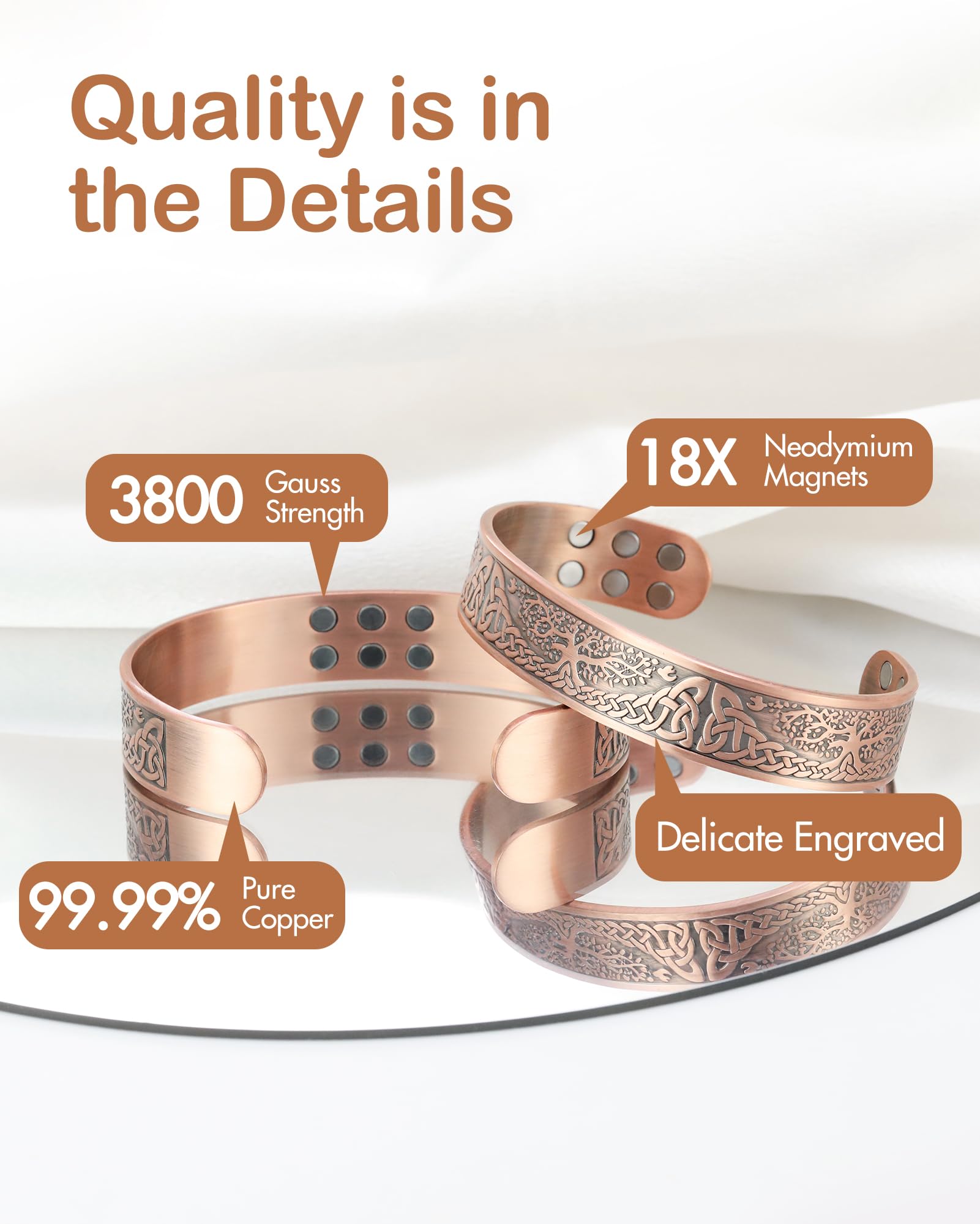 Feraco boîte cadeau élégante incluant le bracelet cuivre.