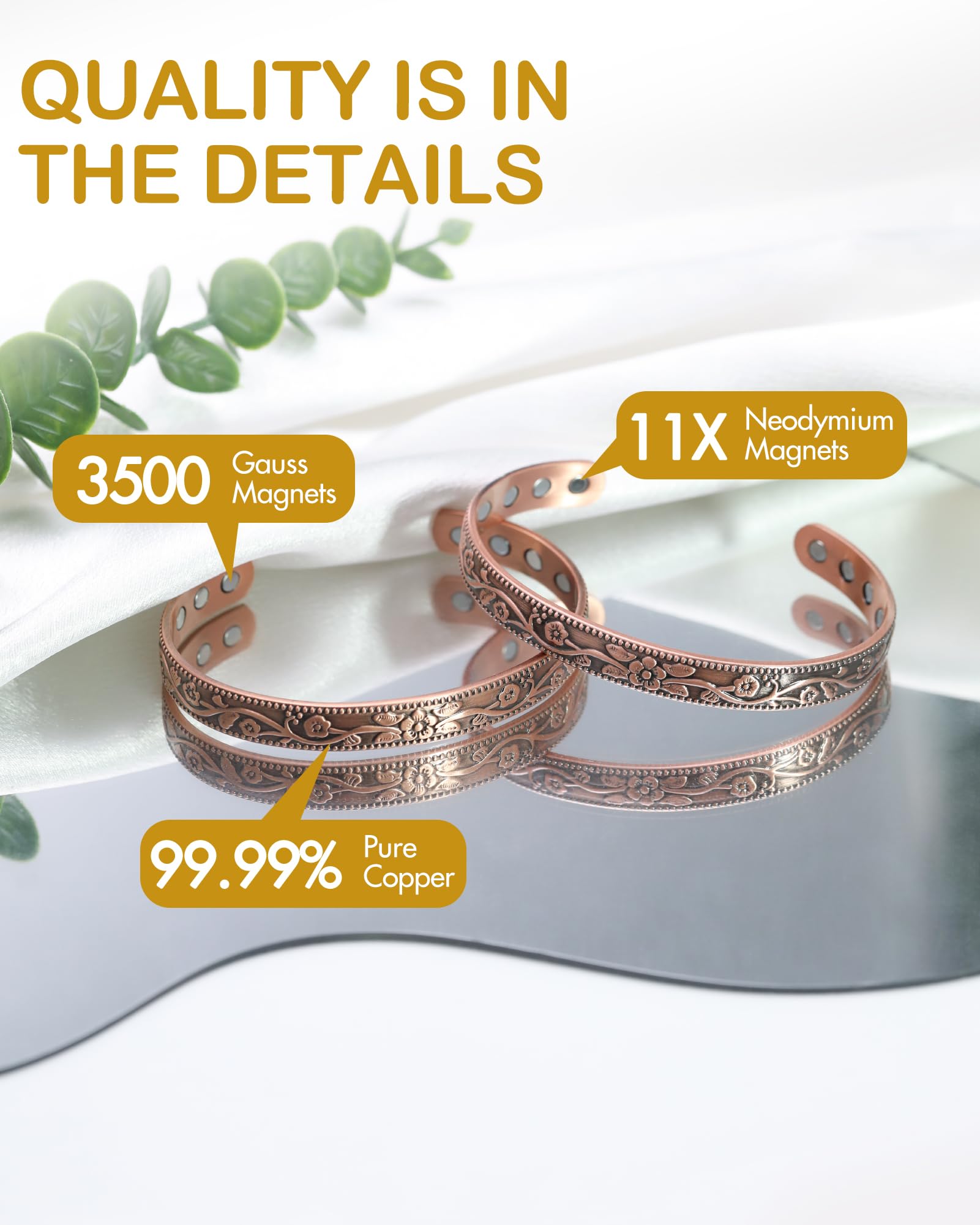 Feraco bracelet anti oxydation – fini durable qui garde son éclat.
