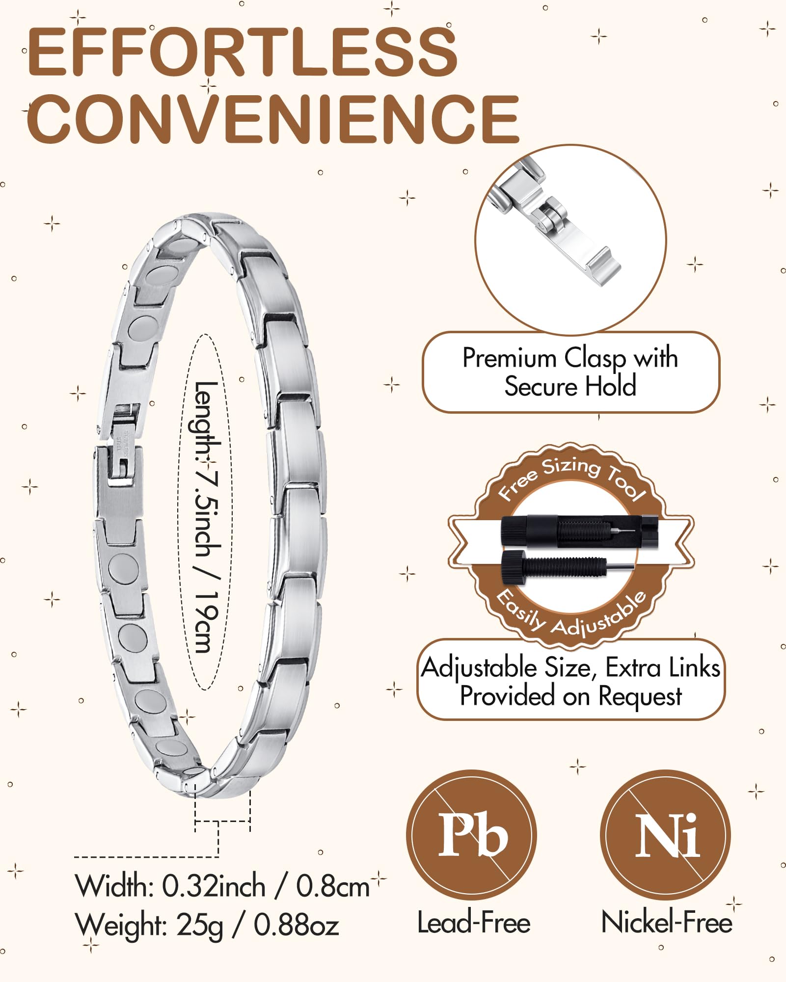 Feraco bracelet cadeau Noël argent, look chic