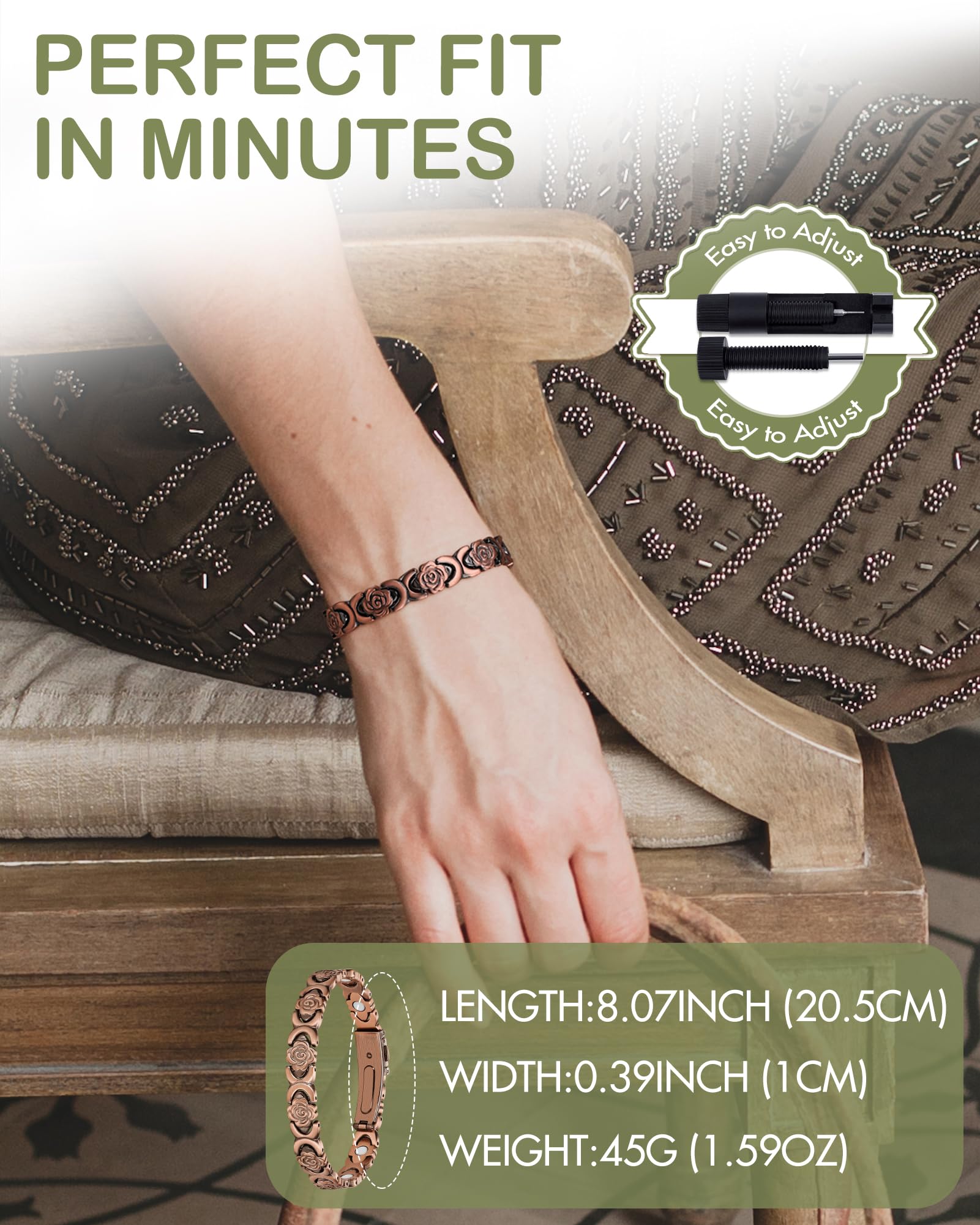 Feraco bracelet cuivre bijou quotidien leger et chic.