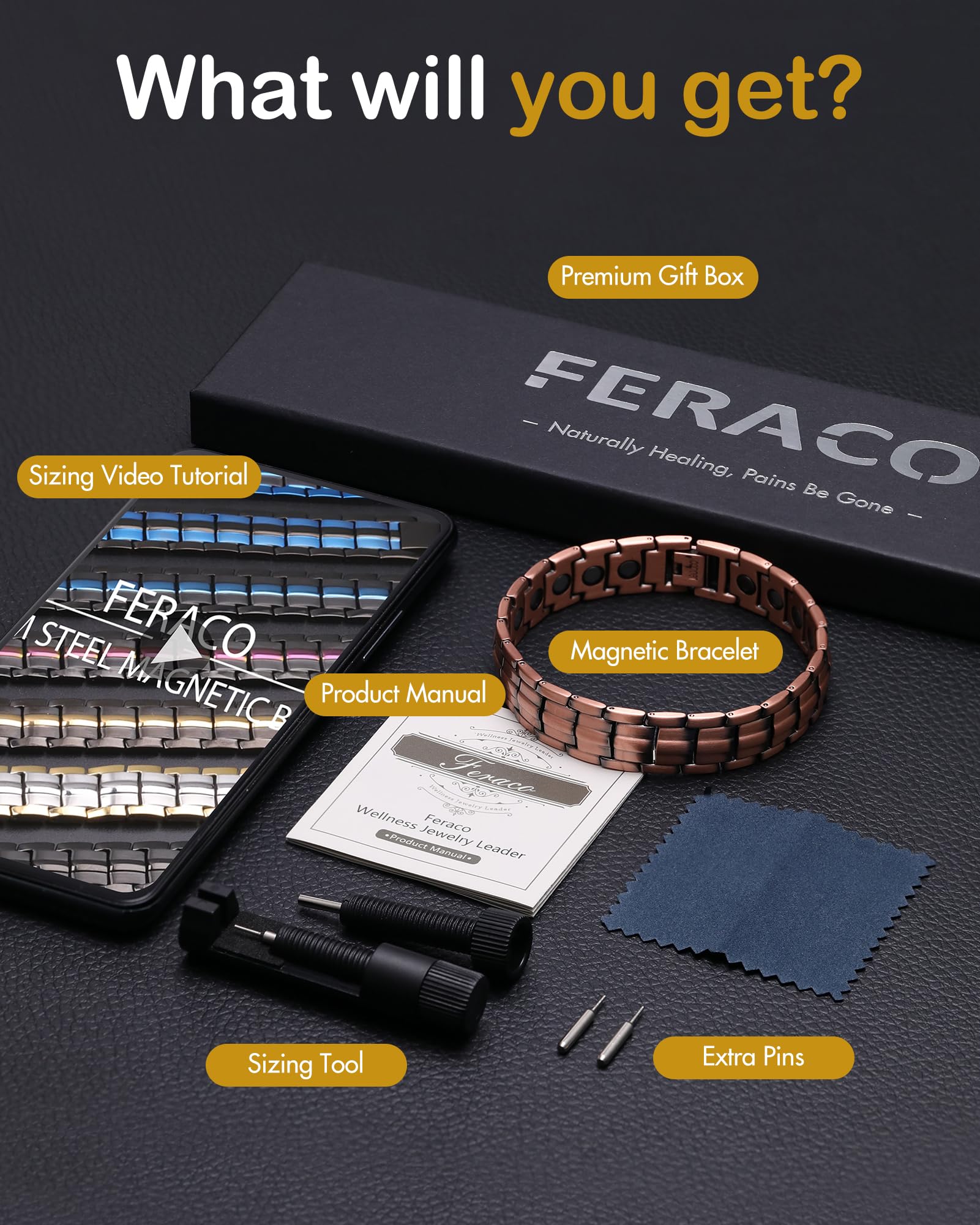 Feraco bracelet cuivre homme, gros plan sur les détails du cuivre.