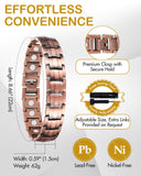 Feraco bracelet cuivre homme, fermeture en acier 316L pour sécurité.