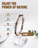 Feraco bracelet cuivre turquoise véritable, look naturel et raffiné