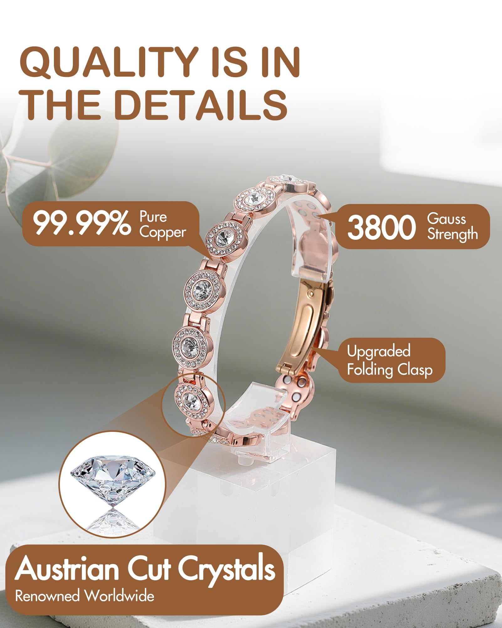 Feraco bracelet avec cristaux autrichiens – cristaux-autrichiens, brillance qui capte la lumière.