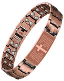 Feraco bracelet croix en cuivre pour hommes — style masculin et confort durable.