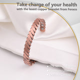 Feraco bracelet cuivre 12 aimants, soutien potentiel lors des journées actives.