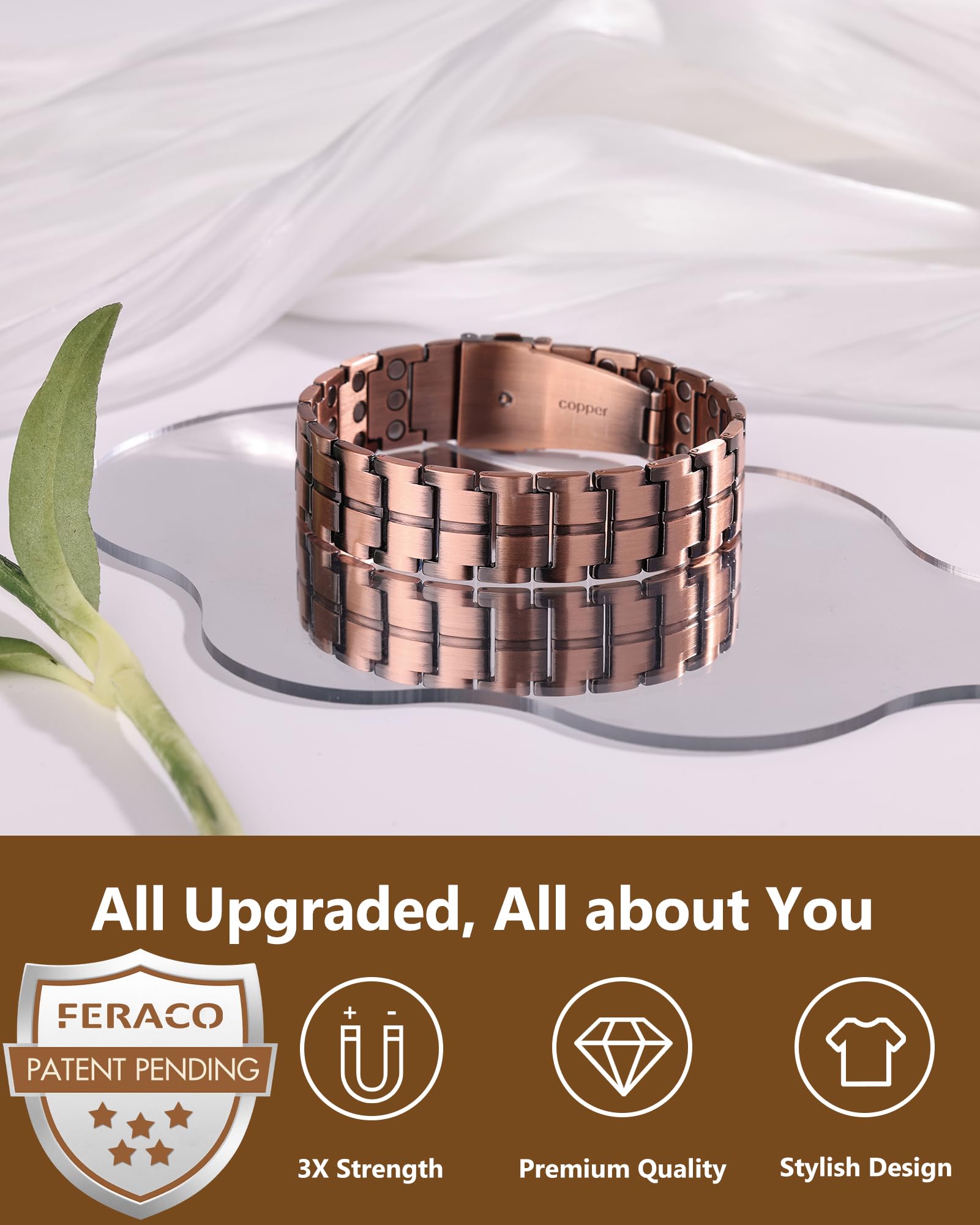 Feraco bracelet Cuivre 3x-force – porté au poignet, allure masculine et moderne