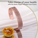 Feraco bracelet cuivre avec aimants Néodyme 12x, tenue quotidienne prête.