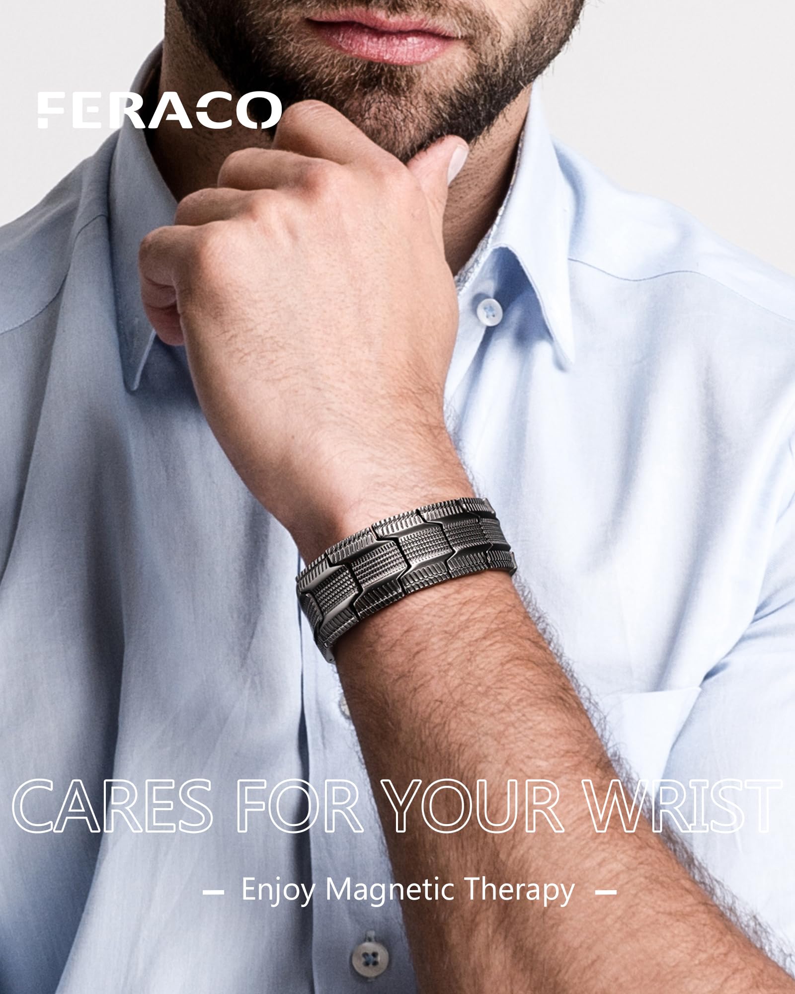 Feraco bracelet cuivre ajustable 22 cm pour un ajustement personnalisé.
