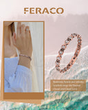 Feraco bracelet cuivre ajustable, outil de dimensionnement inclus pour ajustement précis.