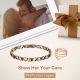 Feraco bracelet cuivre ajustable, réglage facile.