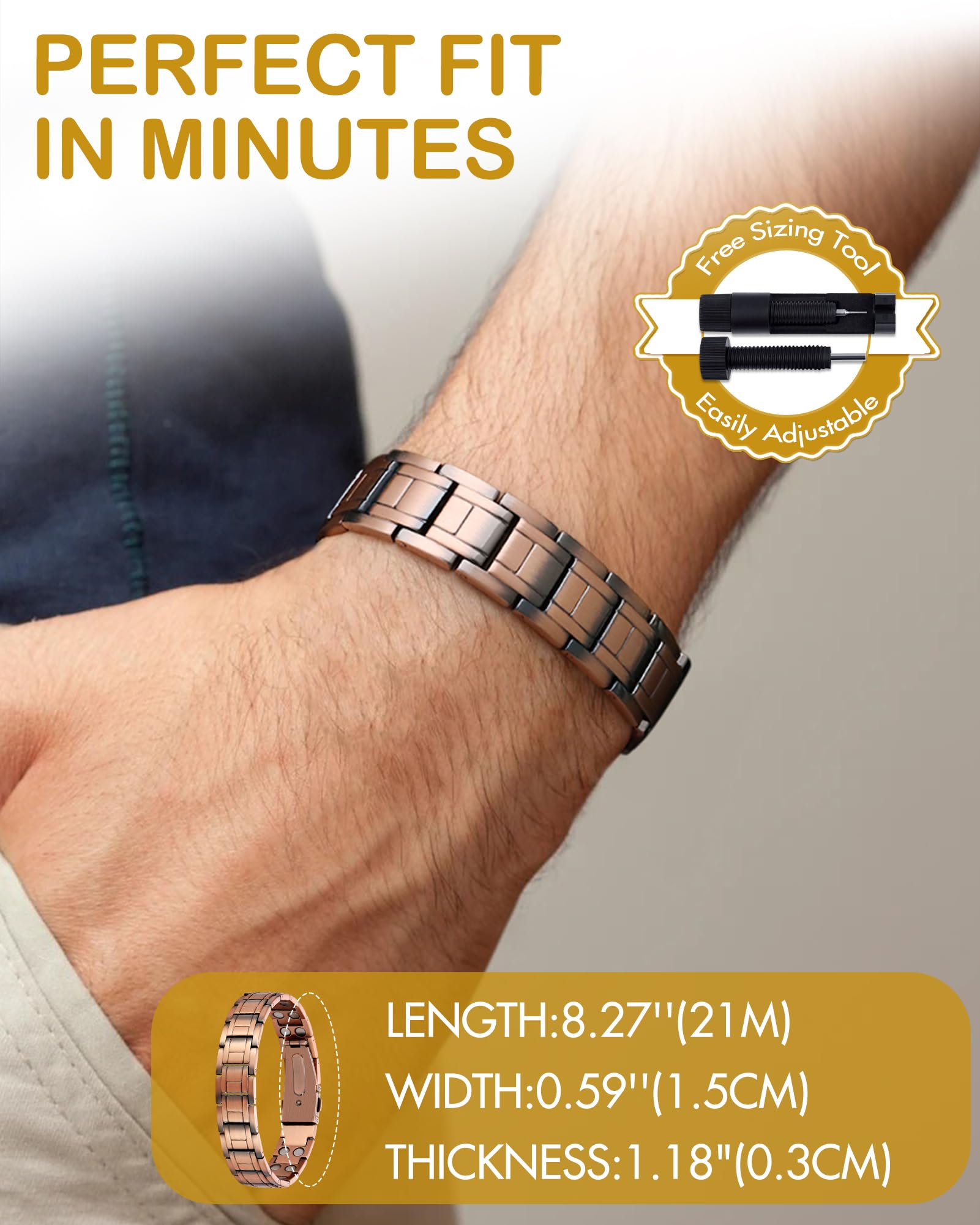 Feraco bracelet-cuivre-clasp-pliant : fermeture sécurisée et enfilage facile.