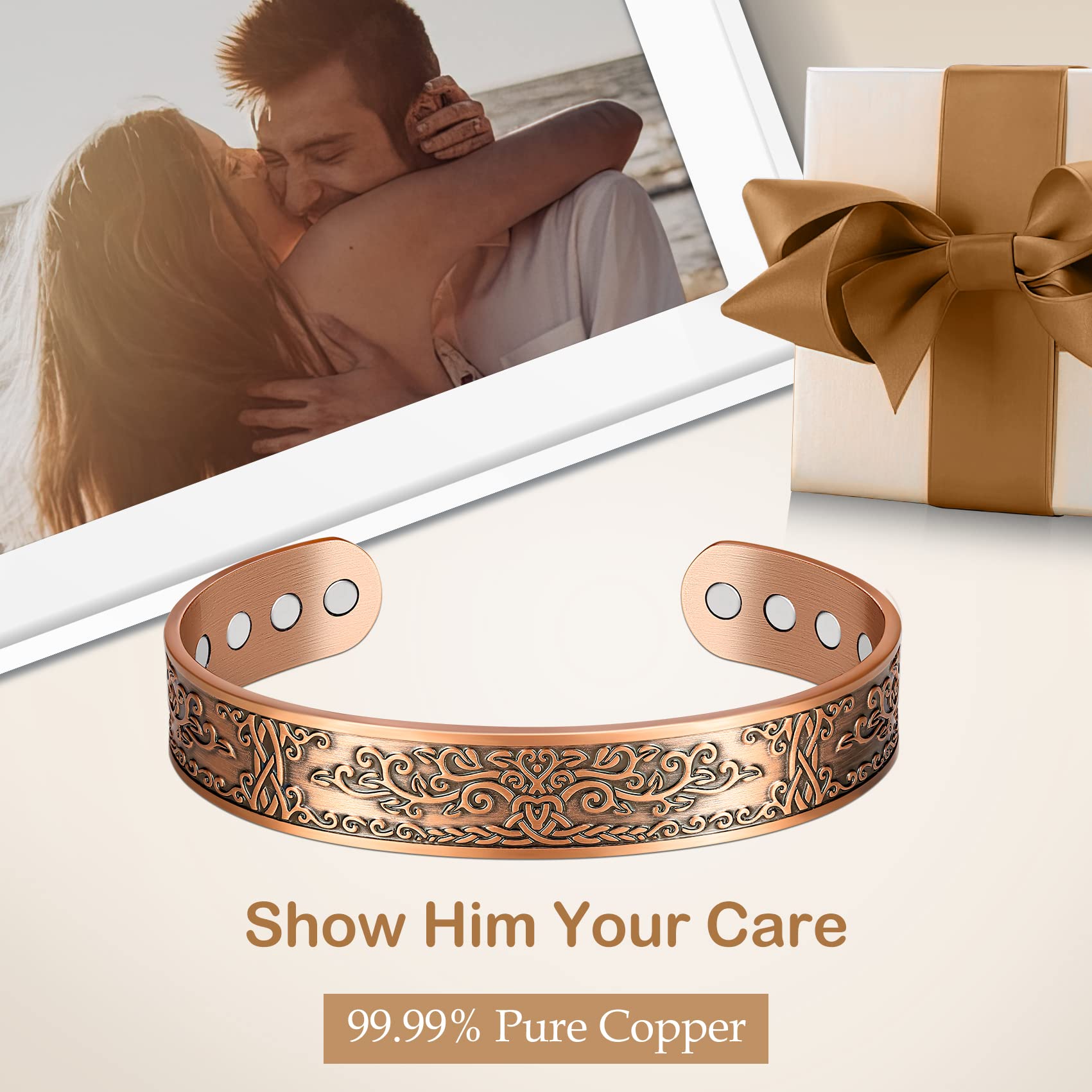 Feraco bracelet cuivre coffret cadeau élégant prêt à offrir.