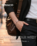 Design rhombique unique du bracelet Feraco en cuivre pour homme.