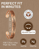 Feraco bracelet cuivre détails arbre et cœur symboliques.