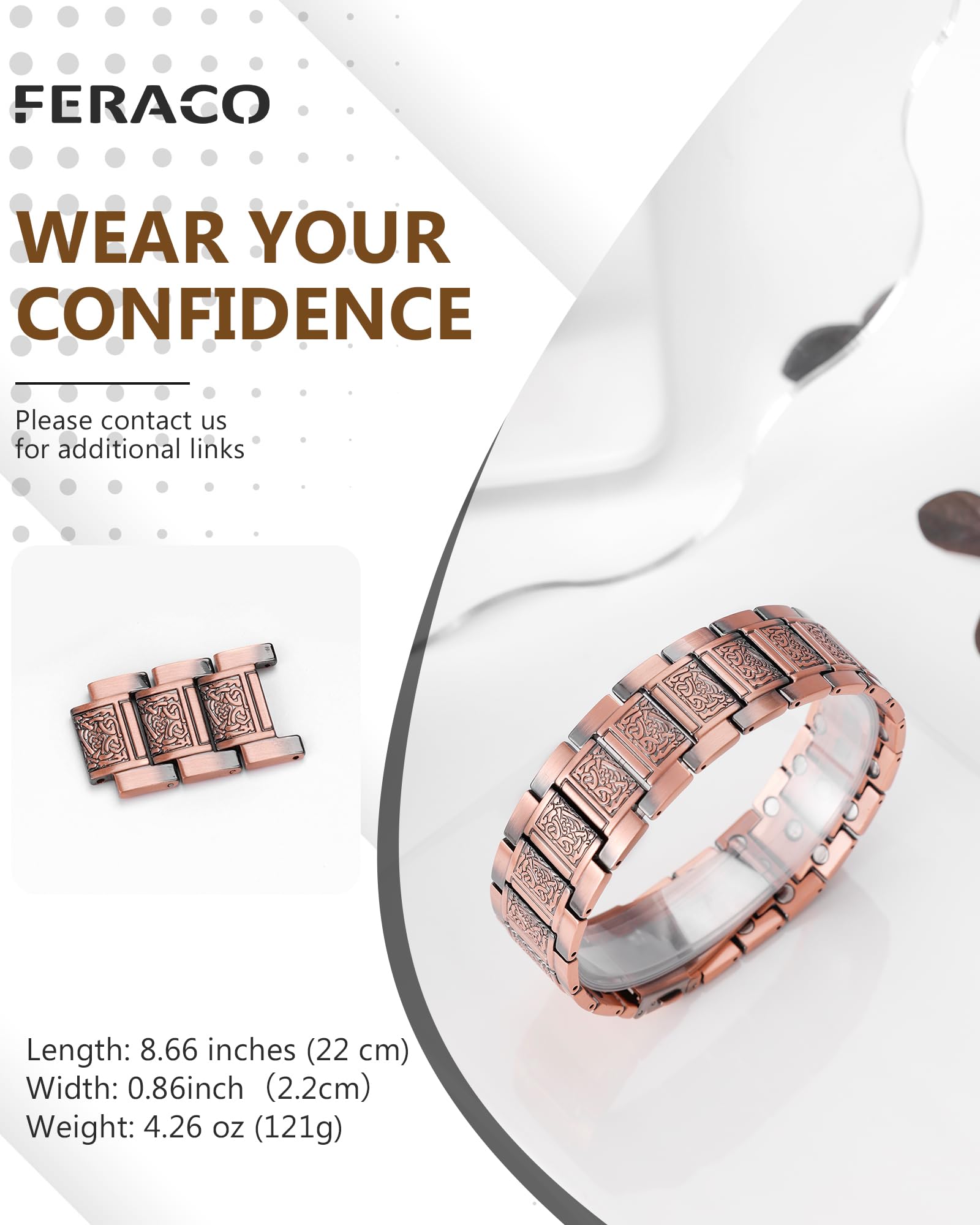 Feraco bracelet cuivre emballage cadeau élégant prêt à offrir.