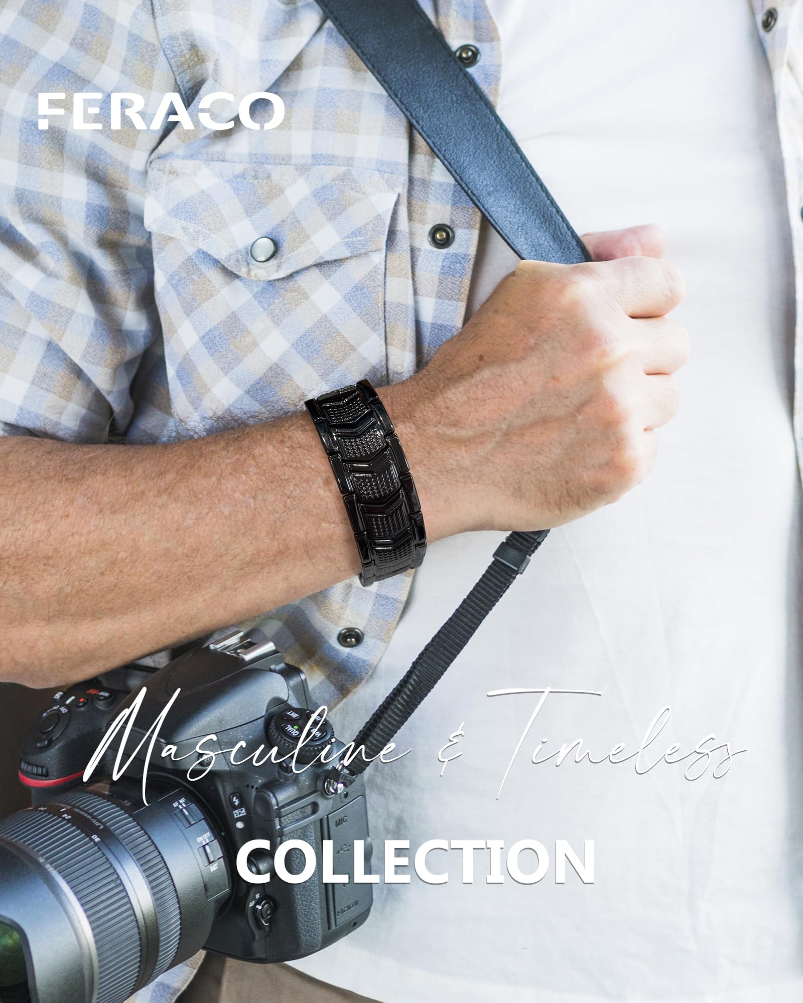 Emballage cadeau élégant du bracelet Feraco pour une ouverture immédiate.