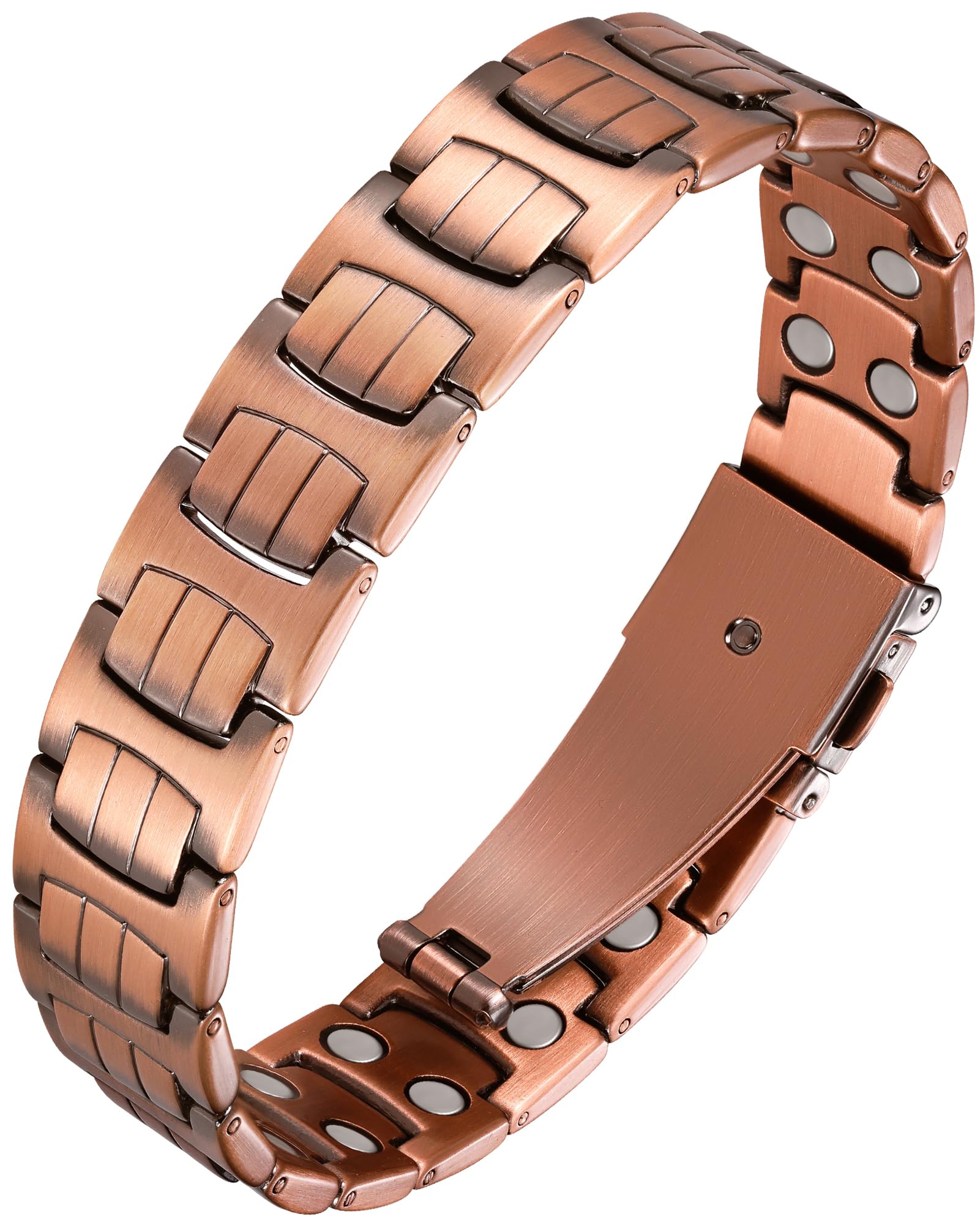 Bracelet Feraco en cuivre pour homme, vue avant, allure élégante et durable.