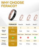 Feraco bracelet cuivre sans nickel plomb – hypoallergénique et sûr pour la peau.