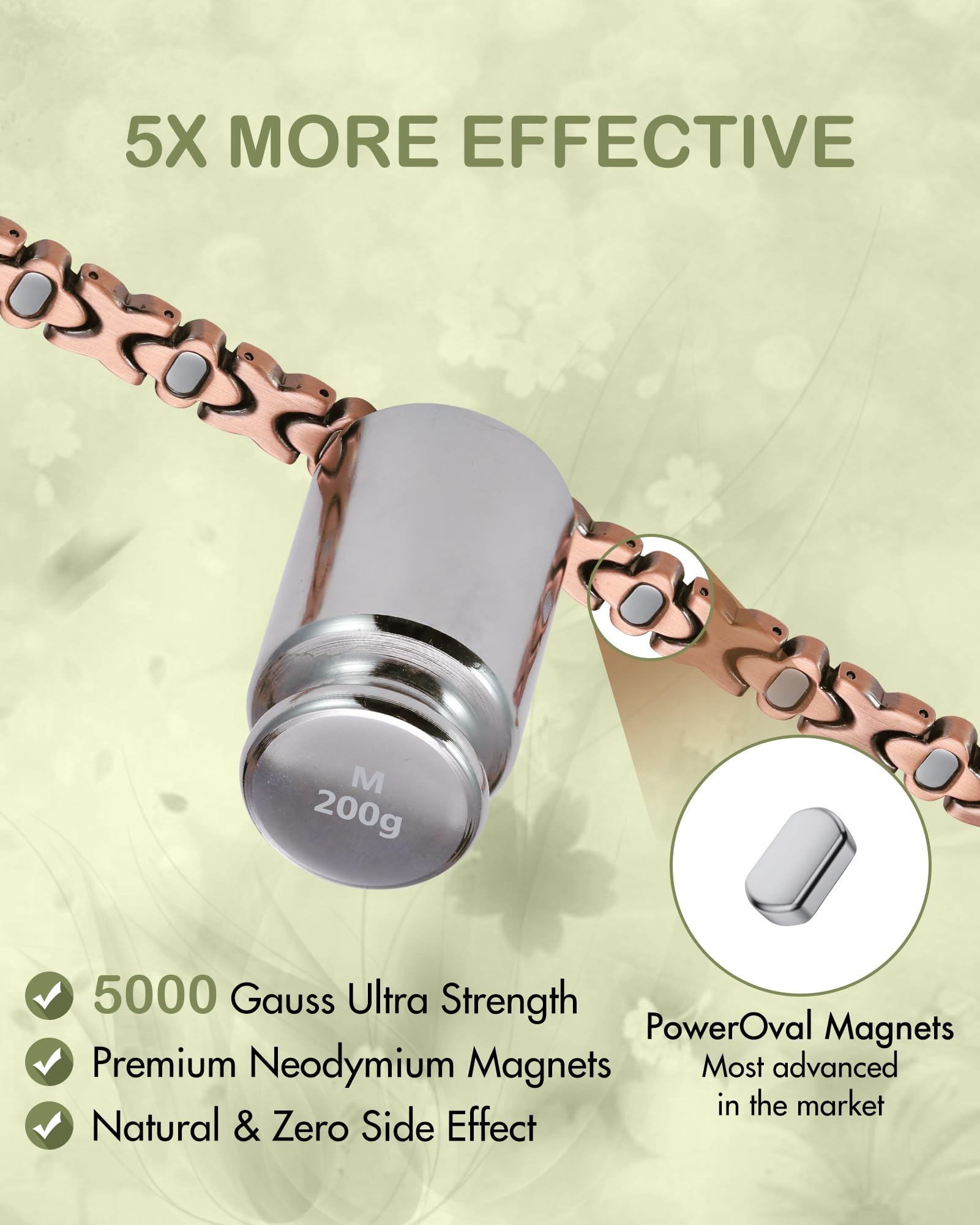 Feraco bracelet-cuivre avec infini et trèfle, zircon cubique pour brillance élégante.
