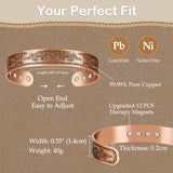 Feraco bracelet cuivre longueur 17,5 cm et largeur 1,5 cm.