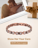 Feraco bracelet cuivre longueur 19,5 cm ajustable pour un ajustement parfait.