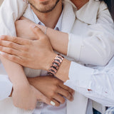 Feraco bracelet cuivre magnétique avec 57 aimants et style masculin.