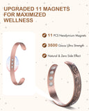 Feraco bracelet cuivre magnétique, ouverture ajustable pour poignet confortable.