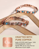 Feraco bracelet cuivre avec pierre turquoise naturelle pour un look élégant.