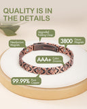 Feraco bracelet cuivre pur avec fermeture pliable, mise en place rapide et sécurisée.