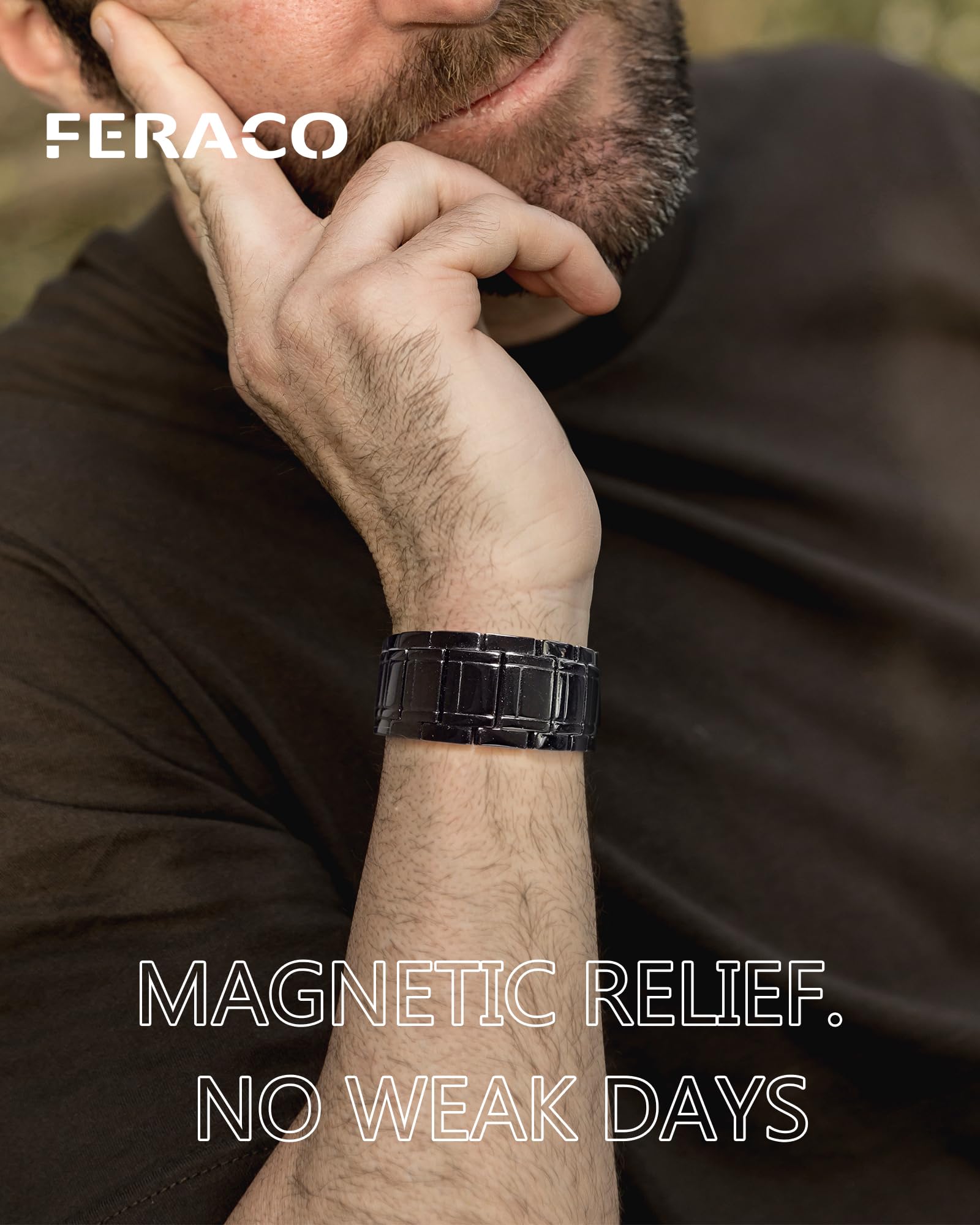 Feraco bracelet cuivre pur, fermeture sécurisée, porté sûr en toutes occasions.