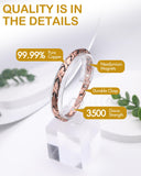 Gros plan sur les maillons fins du bracelet Feraco cuivre pur.