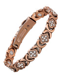 Feraco bracelet cuivre pur avec infini et trèfle, allure durable au quotidien.