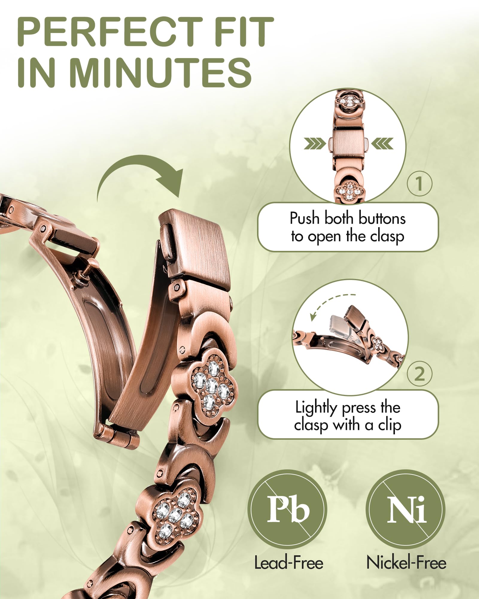 Feraco bracelet magnétique, aimants néodyme 3800 gauss pour une présence marquée.
