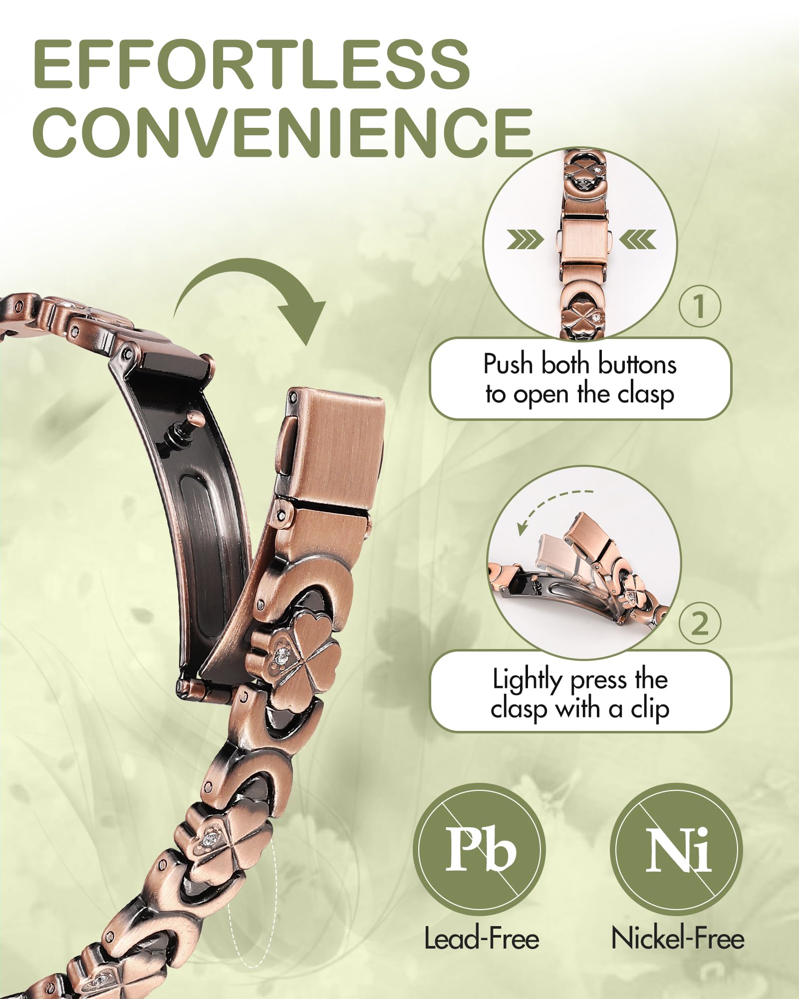 Feraco bracelet cuivre pur, étui cadeau et emballage prêt à offrir.
