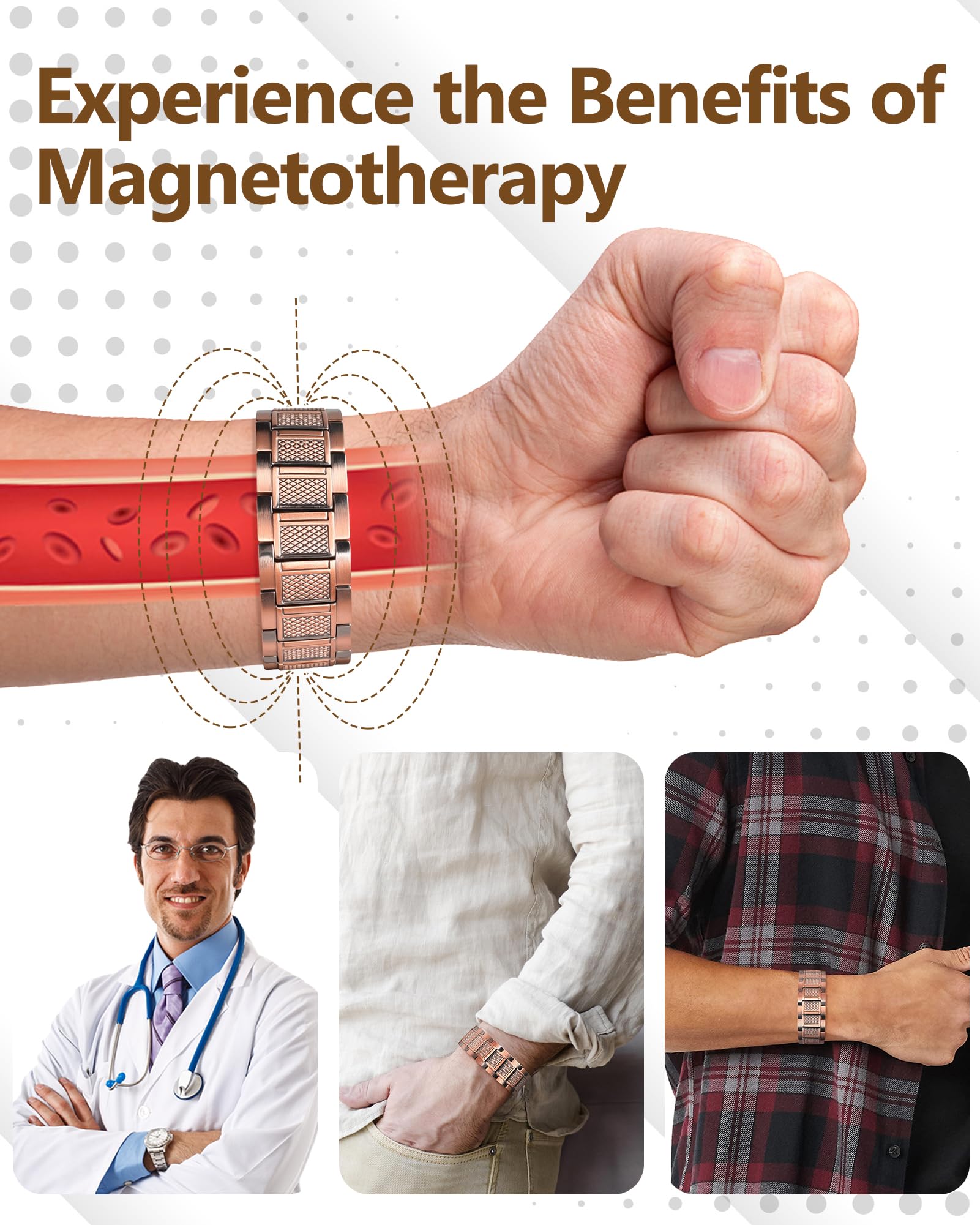 Bracelet cuivre Feraco résistant à l’usure et anti-oxydation