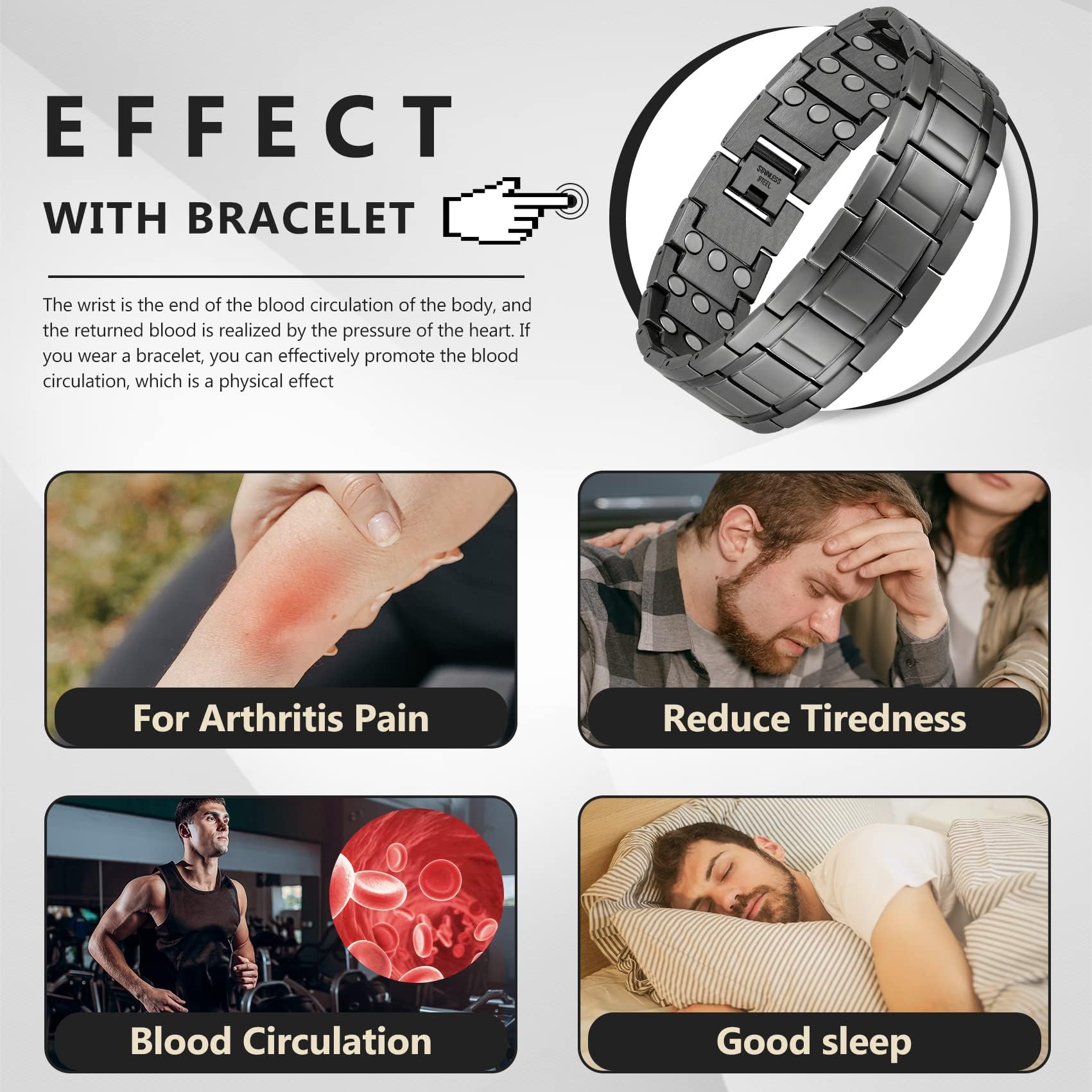 Feraco bracelet design triple maillons pour homme, style masculin et polyvalent.