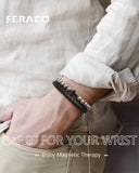 Feraco bracelet hematite perles, allure masculine et raffinée.