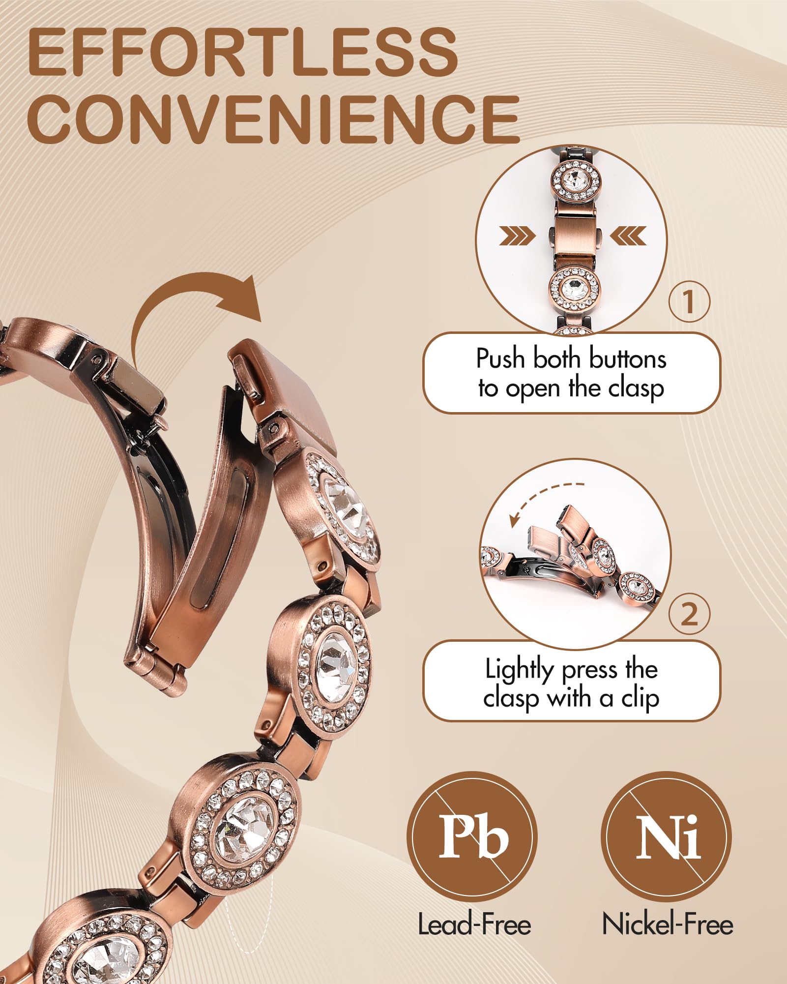 Feraco bracelet hypoallergénique, sans nickel ni plomb pour peau sensible