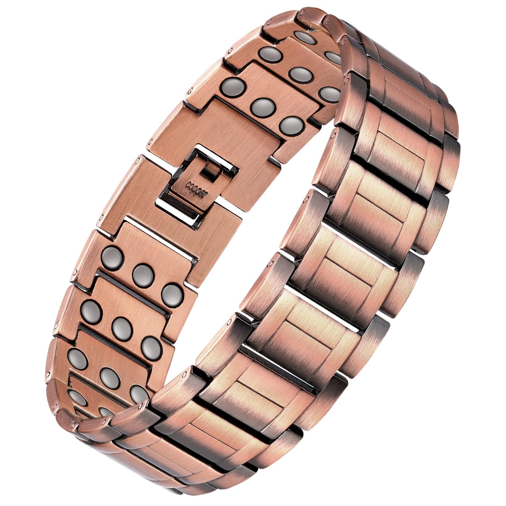 Feraco bracelet magnétique en cuivre avec aimants 3500 gauss pour homme.