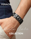 Feraco bracelet magnetique-57-aimants: métal et design équilibré.