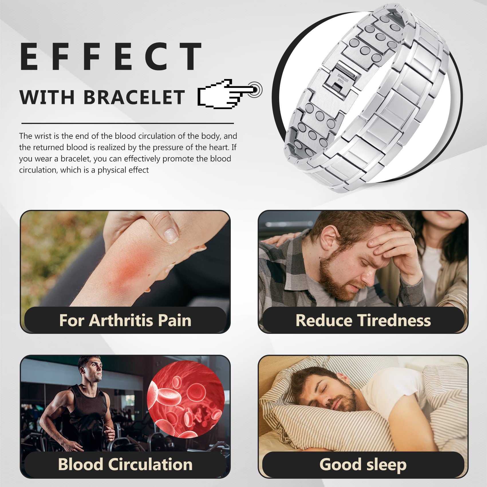 Feraco bracelet magnétique comme cadeau élégant dans une boîte luxe.