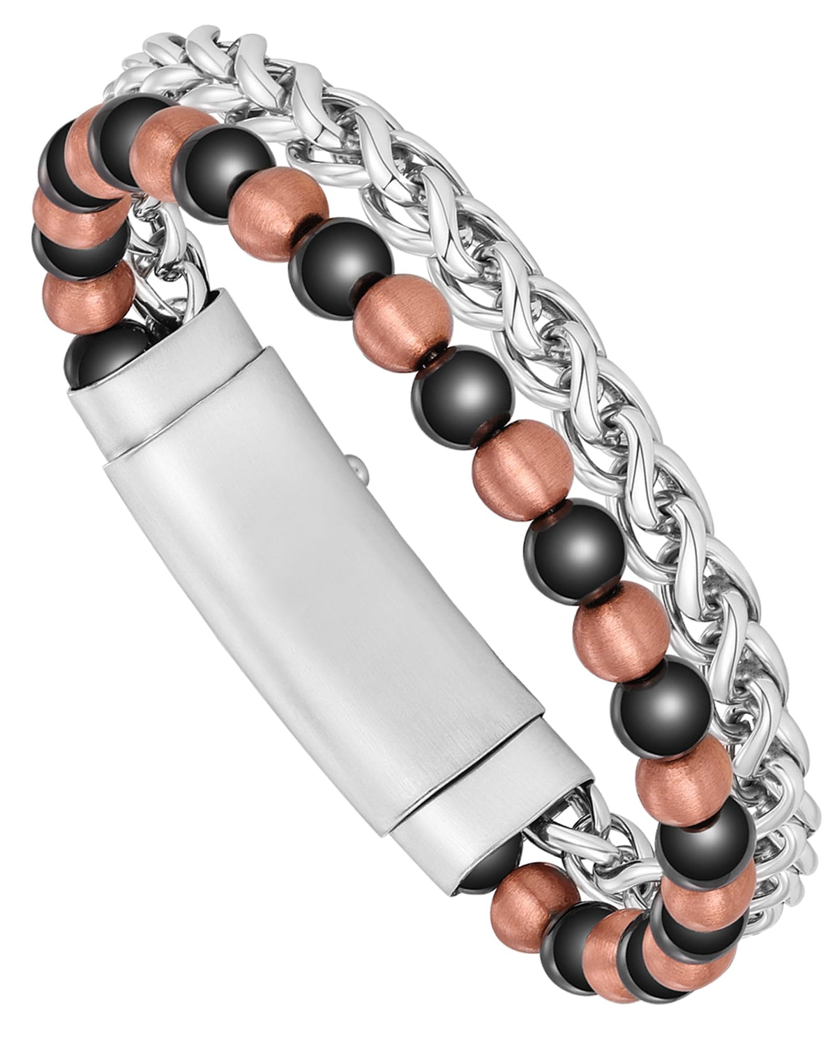 Feraco bracelet magnétique croix cuivre, style masculin élégant au quotidien