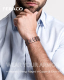 Bracelet Feraco magnétique en cuivre avec 46 aimants, potentiel équilibre énergétique.